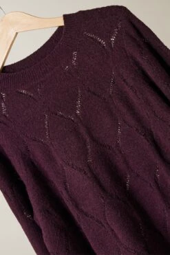 EVANS Curve Burgundy Red Pointelle Knitted Jumper 13 EVANS Curve Burgundy Red Pointelle Knitted Jumper -Evans Boutique 3a9daa92 fa6a 4b 615525 P1