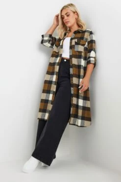 YOURS - Chemisier Marron Maxi à Carreaux 12 YOURS - Chemisier Marron Maxi à Carreaux -Evans Boutique 3ab8825c f4b3 48 330461 B1