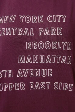 YOURS - Sweat-shirt Rouge Bordeaux « New York City » 10 YOURS - Sweat-shirt Rouge Bordeaux « New York City » -Evans Boutique 3acd2c32 929b 4a 126810 D
