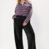 YOURS - Pantalon Large à Cordon De Serrage Noir -Evans Boutique 3bee4a35 98f8 4d 310229 A