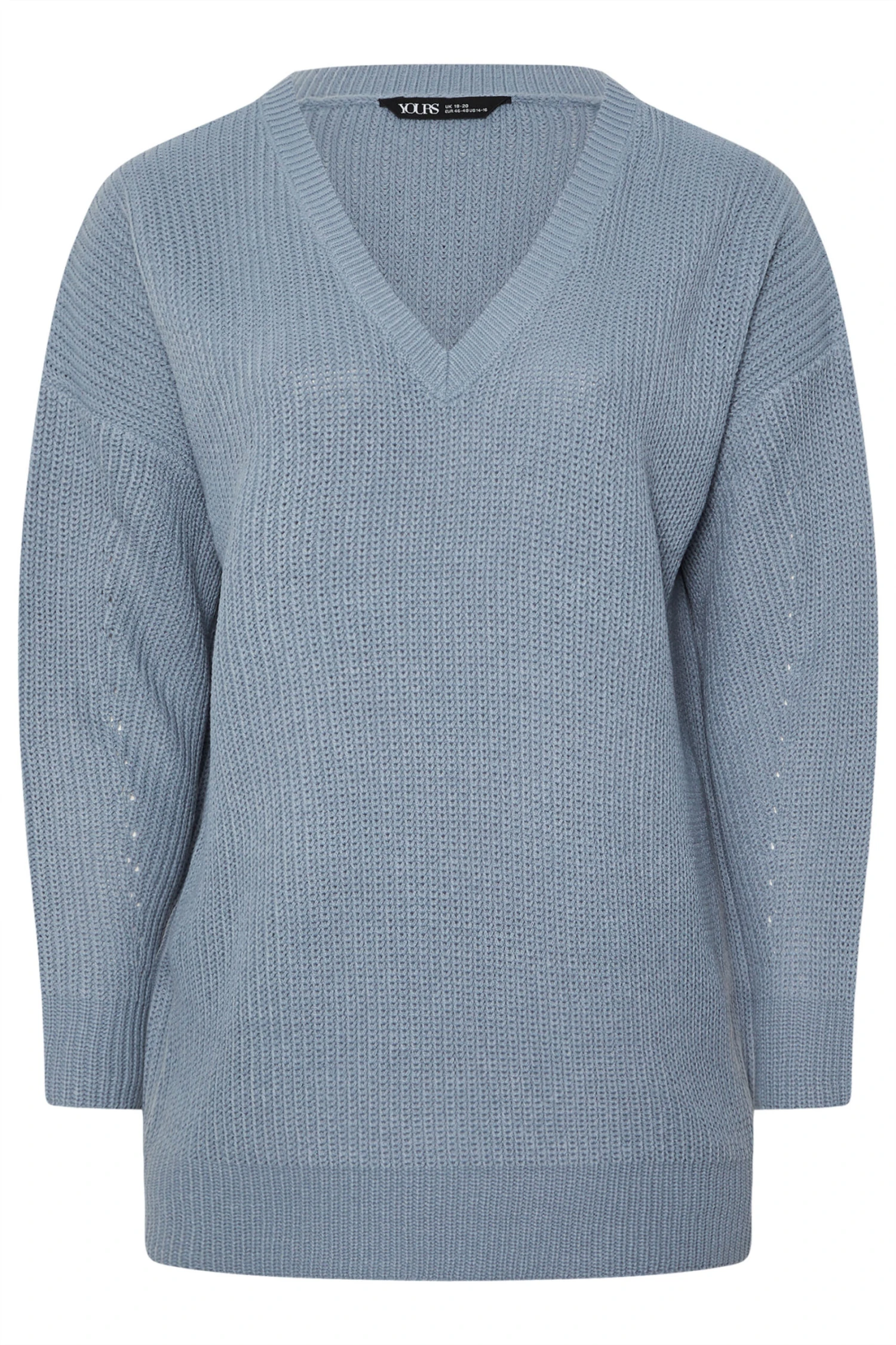 YOURS Curve Pull Bleu à Col En V 8 YOURS Curve Pull Bleu à Col En V – Image 6