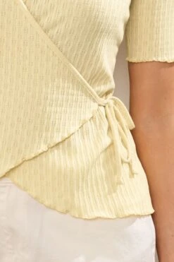 LTS Tall Yellow Pointelle Knit Wrap Top 12 LTS Tall Yellow Pointelle Knit Wrap Top -Evans Boutique 3c89316d d440 4b 356519 E