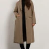 EVANS Curve Mocha Brown Longline City Coat