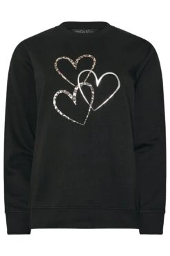 M&Co Black Multi Animal Heart Print Sweatshirt 13 M&Co Black Multi Animal Heart Print Sweatshirt -Evans Boutique 3de3b39a 211b 4e 502613 X