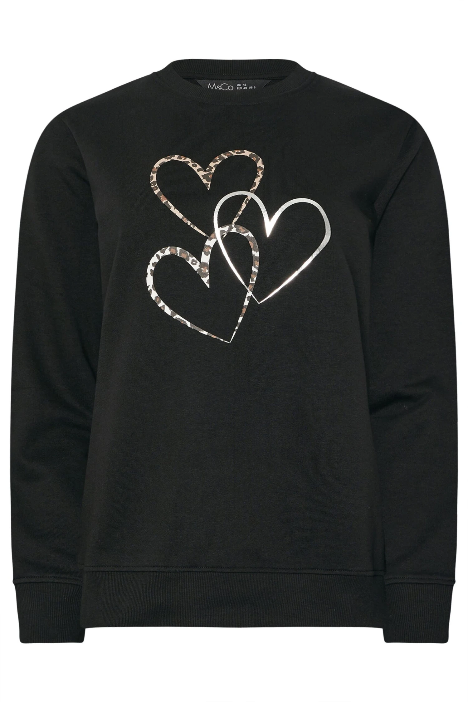 M&Co Black Multi Animal Heart Print Sweatshirt 8 M&Co Black Multi Animal Heart Print Sweatshirt – Image 6