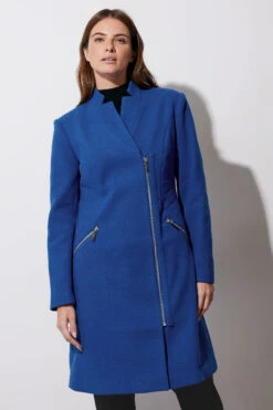 STAR Cobalt Blue Zip Detail Tailored Coat 10 STAR Cobalt Blue Zip Detail Tailored Coat -Evans Boutique 3e414f5f 3c75 42 110630 B