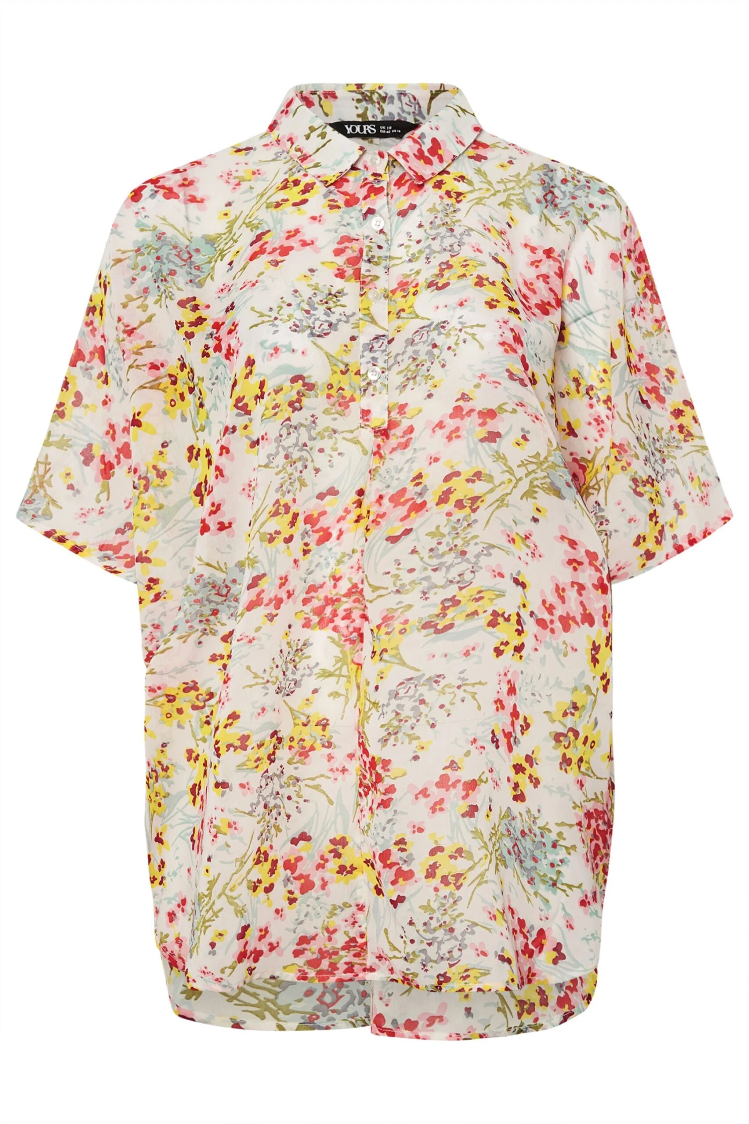 YOURS - Chemisier Oversize Crème Floral En Filet 7 YOURS - Chemisier Oversize Crème Floral En Filet – Image 5