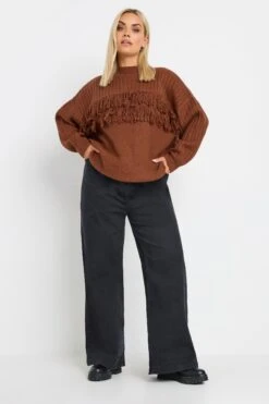 YOURS - Pull Rouille Nervuré Manches Longues à Franges 8 YOURS - Pull Rouille Nervuré Manches Longues à Franges -Evans Boutique 3e756c5d 0be6 45 280489 B