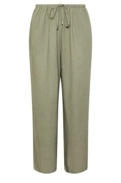 YOURS - Pantalon Vert Olive Plissé En Lin 13 YOURS - Pantalon Vert Olive Plissé En Lin -Evans Boutique 3e7b2031 5407 49 310014 X