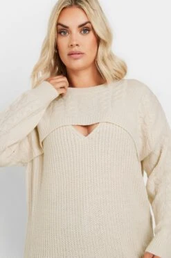 YOURS - Pull Crème En Maille Découpé Manches Longues 10 YOURS - Pull Crème En Maille Découpé Manches Longues -Evans Boutique 3e896a40 7e3c 49 280264 D