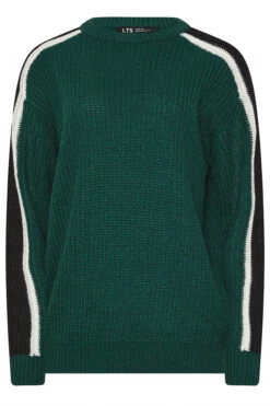 LTS Tall Green Sleeve Stripe Knitted Jumper 11 LTS Tall Green Sleeve Stripe Knitted Jumper -Evans Boutique 3ea830d5 336f 4e 356369 X