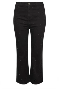 YOURS Curve Black Studded Wide Leg Jeans -Evans Boutique 3eee01be 95f4 4f 310180 X