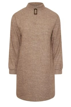 YOURS Curve Robe Pull Côtelée Marron Naturel à Fermeture éclair Quart De Tour 11 YOURS Curve Robe Pull Côtelée Marron Naturel à Fermeture éclair Quart De Tour -Evans Boutique 3ef15051 d41b 4d 304388 X