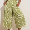 YOURS - Pantalon Jupe-Culotte Vert Design Palmiers -Evans Boutique 3f5d0362 22b2 4f 145296 A