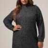 YOURS Curve Robe Pull Côtelée à Col Zippé Gris Anthracite -Evans Boutique 3f7e9cf2 672f 4b 303979 A