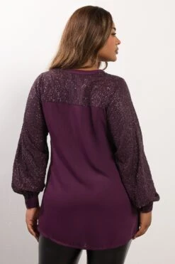 YOURS Curve Chemisier Violet à Sequins Et Col Cranté 9 YOURS Curve Chemisier Violet à Sequins Et Col Cranté -Evans Boutique 3faa0f3a 912d 4d 330907 C