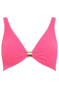STAR Hot Pink Textured Bikini Top -Evans Boutique 3fc9e303 37d8 4f 110735 X