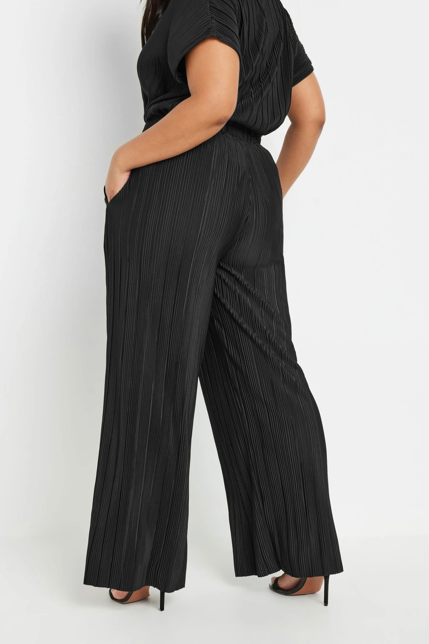 YOURS - Pantalon Wide Leg Noir Plissé 5 YOURS - Pantalon Wide Leg Noir Plissé – Image 3