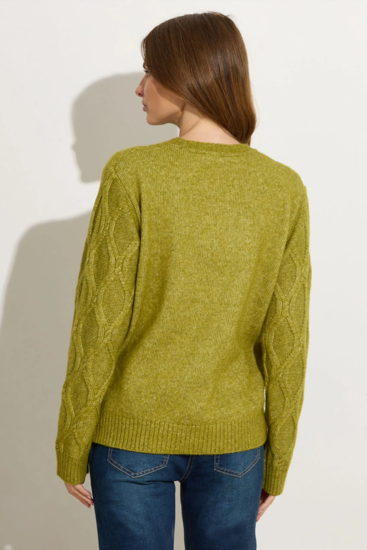 M&Co Fern Green Cable Knit Jumper 6 M&Co Fern Green Cable Knit Jumper – Image 4