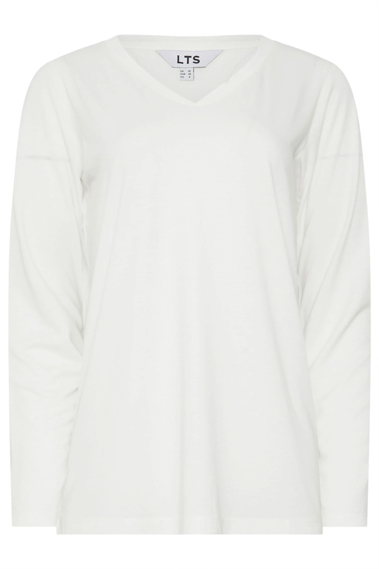 LTS PREMIUM Tall White Long Sleeve V-Neck Top 7 LTS PREMIUM Tall White Long Sleeve V-Neck Top – Image 5