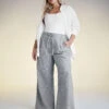 YOURS - Pantalon à Pince Gris Coupe Wide Leg -Evans Boutique 41f64a9d a07a 4b 330484 L3140065 L1