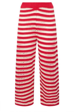 LIMITED COLLECTION Pantalon Large En Crochet à Rayures Rouges Et Blanches -Evans Boutique 420ce674 73d4 49 216906 X