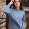 M&Co Blue Funnel Neck Balloon Sleeve Jumper 2 M&Co Blue Funnel Neck Balloon Sleeve Jumper -Evans Boutique 43b8d8ce 1e69 45 502472 520475 L3