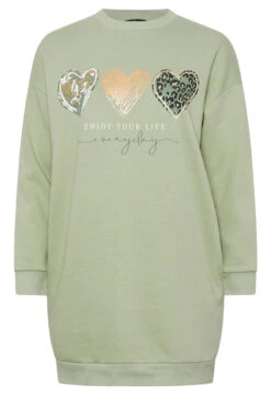 YOURS - Robe-Pull Verte Pastel Manches Longues 'Enjoy Your Life' -Evans Boutique 43d47ae7 33ae 44 304041 X