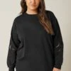 EVANS Curve Black Cutwork Crew Neck Sweatshirt 1 EVANS Curve Black Cutwork Crew Neck Sweatshirt -Evans Boutique 43e4033a 39dd 4e 615506 A