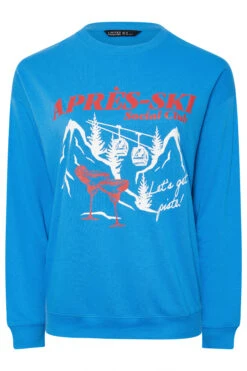 LIMITED COLLECTION Sweat-shirt Curve Blue « Après-Ski » -Evans Boutique 43f95350 d421 45 216874 X