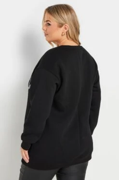 YOURS - Sweatshirt Noir 'Merry Christmas' Renne De Noël -Evans Boutique 441de216 f847 4d 303814 C
