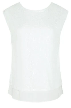 M&Co White Sequin Tie Back Top -Evans Boutique 448c55cd ec53 46 550035 X