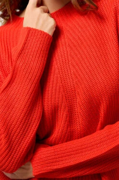 M&Co Orange Funnel Neck Knitted Jumper -Evans Boutique 4490d00e ff5e 4b 502429 D