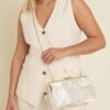 Ivory White Satin Pleated Clutch Bag 1 Ivory White Satin Pleated Clutch Bag -Evans Boutique 449b76bb e7e6 4f 246541 A