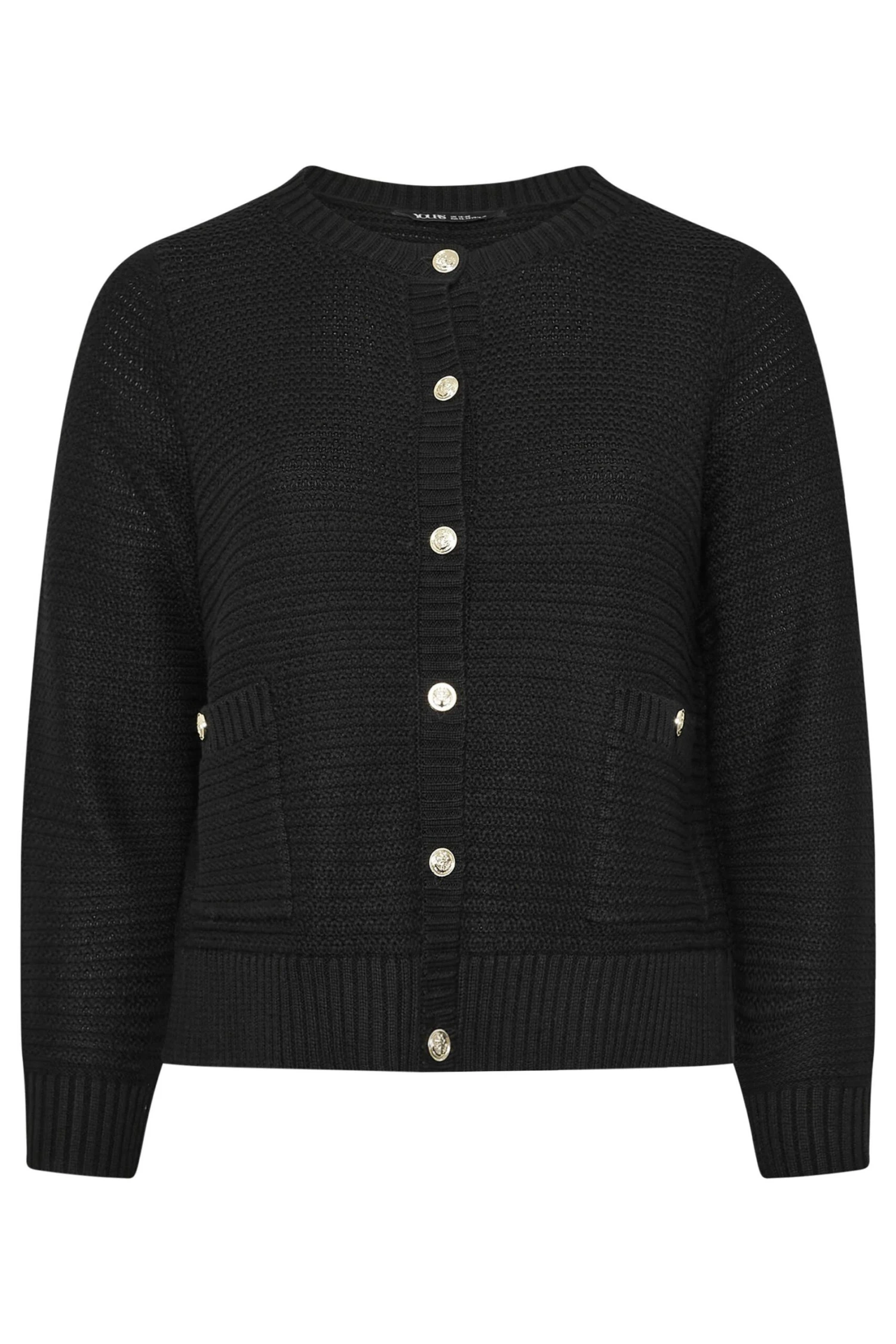 YOURS - Cardigan Noir Boutonné Design En Maille 6 YOURS - Cardigan Noir Boutonné Design En Maille – Image 4