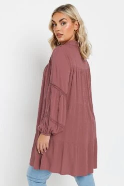 YOURS - Chemisier Rose Long Crochet Floral -Evans Boutique 4571b4ba fd49 44 330678 C