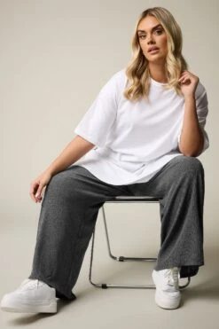 YOURS - Pantalon Wide Leg Gris Charbonnux Texturé à Poches 12 YOURS - Pantalon Wide Leg Gris Charbonnux Texturé à Poches -Evans Boutique 45956415 bb10 40 304012 E