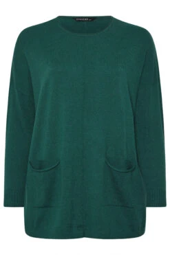 EVANS Curve Teal Green Soft Touch Front Seam Jumper 11 EVANS Curve Teal Green Soft Touch Front Seam Jumper -Evans Boutique 45d623d2 372e 43 616095 X