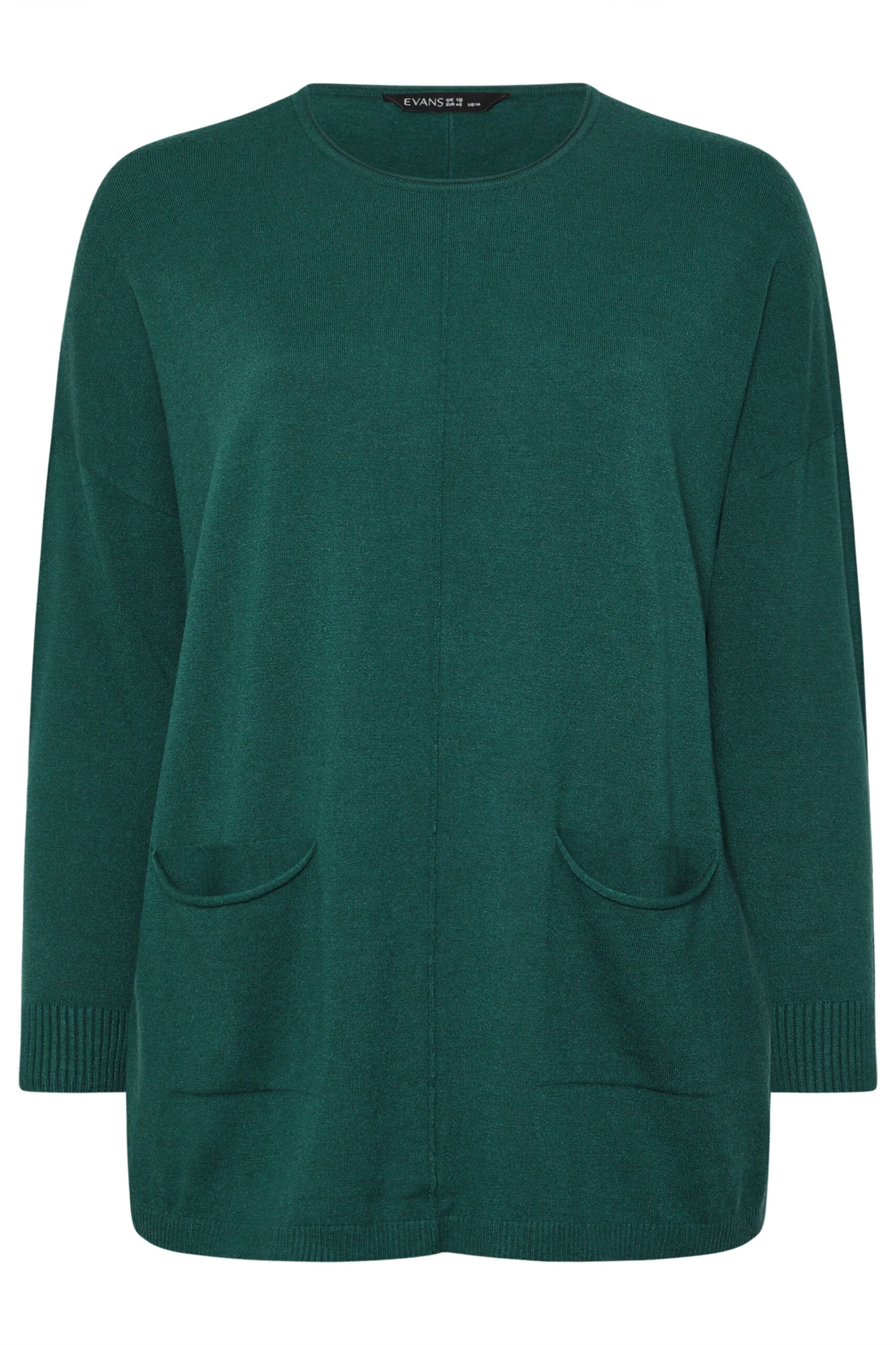 EVANS Curve Teal Green Soft Touch Front Seam Jumper 7 EVANS Curve Teal Green Soft Touch Front Seam Jumper – Image 5