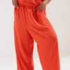 YOURS Curve Pantalon Large Orange à Taille Nouée 1 YOURS Curve Pantalon Large Orange à Taille Nouée -Evans Boutique 460e6d26 0012 4b 175241 A