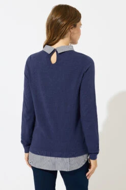 M&Co Navy Blue 2 In 1 Jumper -Evans Boutique 461ba564 d689 40 502450 C