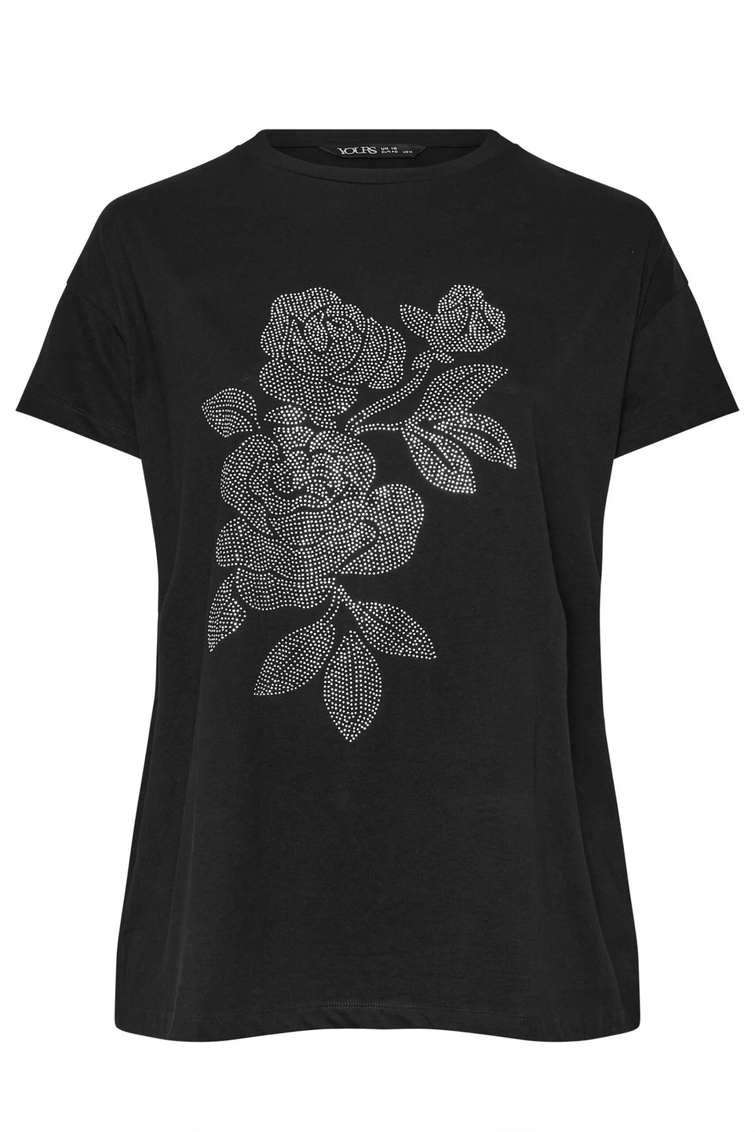 YOURS - Top Noir Empiècement Floral Clouté 7 YOURS - Top Noir Empiècement Floral Clouté – Image 5