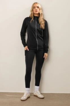LTS Tall Black Cotton Zip Through Top 8 LTS Tall Black Cotton Zip Through Top -Evans Boutique 469bafb1 0f30 4c 356214 B