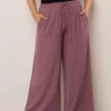 YOURS Curve Pantalon Large En Sergé Violet 1 YOURS Curve Pantalon Large En Sergé Violet -Evans Boutique 46b61091 b46f 46 310282 A