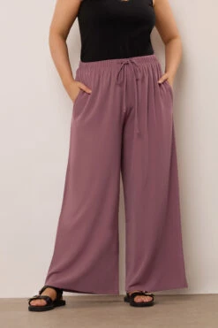 YOURS Curve Pantalon Large En Sergé Violet