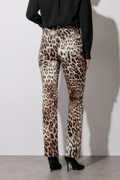 STAR Beige Brown Denim Leopard Straight Leg Jeans 12 STAR Beige Brown Denim Leopard Straight Leg Jeans -Evans Boutique 46f32eb5 75a2 42 110702 C