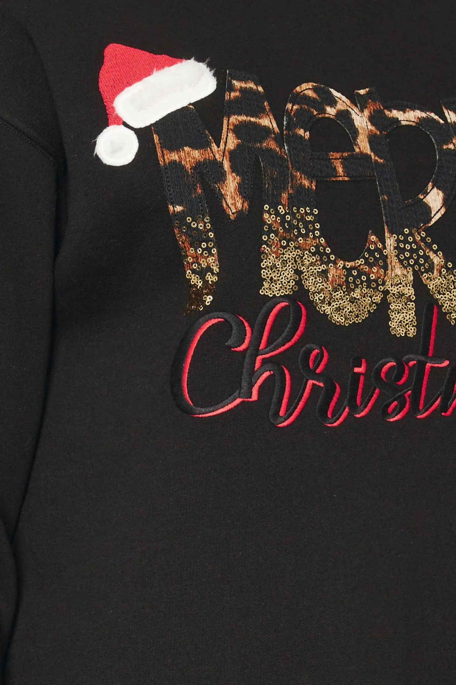YOURS - Sweatshirt Noir Brodé 'Merry Christmas' à Sequins 8 YOURS - Sweatshirt Noir Brodé 'Merry Christmas' à Sequins – Image 6