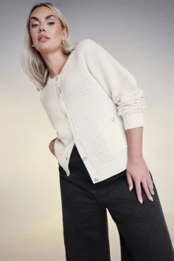 YOURS - Cardigan Blanc Boutonné Design En Maille