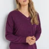 LTS Tall Purple Long Sleeve V-Neck Jumper 1 LTS Tall Purple Long Sleeve V-Neck Jumper -Evans Boutique 493b8068 d4d9 41 353772 A