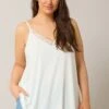 EVANS Curve White Lace Trim Cami Top